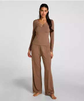 Hunkemöller Nana Pyjama Set Slim Fit (34444443) beigemeliert