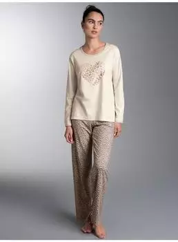 Trigema Pyjama im Leo-Stil (34040716) natur