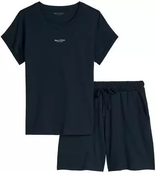 Marc O'Polo Shorty Mix N Match Cotton Pyjama Set Short (22259017) dunkelblau/weiß