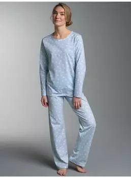 Trigema Pyjama mit Allover "Punkt" Muster (48395830) horizont