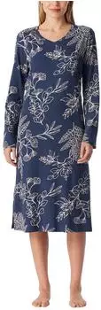 Schiesser Langarm Nachthemd Bigshirt mit Taschen (308247) admiral gemustert