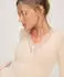 Hunkemöller Spitzen-Shirt mit V-Ausschnitt und Kaschmir super soft weiß