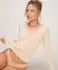 Hunkemöller Spitzen-Shirt mit V-Ausschnitt und Kaschmir super soft weiß
