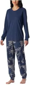Schiesser Schlafanzug lang B&uuml;ndchen admiral gemustert - Comfort Essentials (181987-801)