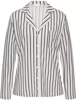 s.Oliver Pyjamaoberteil mit Allover-Print / creme|blau 6011859.1169.