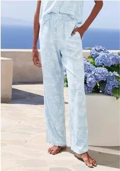 Lascana Homewear Hose mit elastischem Bund in gesmokter Optik (37883948) graublau
