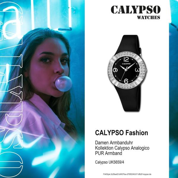  Calypso Damen Analog Quarz Uhr mit Plastik Armband K5659/4