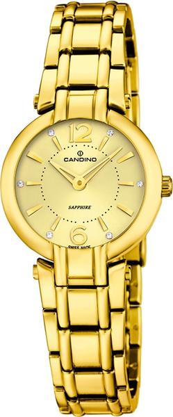 Candino Quarzuhr UC4575/2 Candino Damen Uhr Quarzwerk C4575/2, (Analoguhr), Damen Armbanduhr rund, Edelstahlarmband gold, Elegant