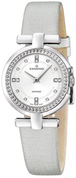 Candino Quarzuhr UC4560/1 Candino Damen Uhr Analog C4560/1, (Analoguhr), Damen Armbanduhr rund, Leder/Textilarmband grau, Fashion