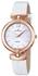 Candino Damen Analog Quarz Uhr mit Leder Armband C4567/1 Armbanduhr weiß, rose Lederband