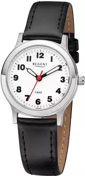 REGENT Damenuhr Edelstahl mit Lederband - F826