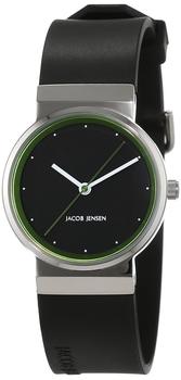 Jacob Jensen Damen Analog Quarz Uhr mit Kautschuk Armband 32767