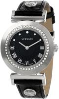 Versace Damen Uhr Armbanduhr Vanity P5Q99D009S009 Leder - Schwarz