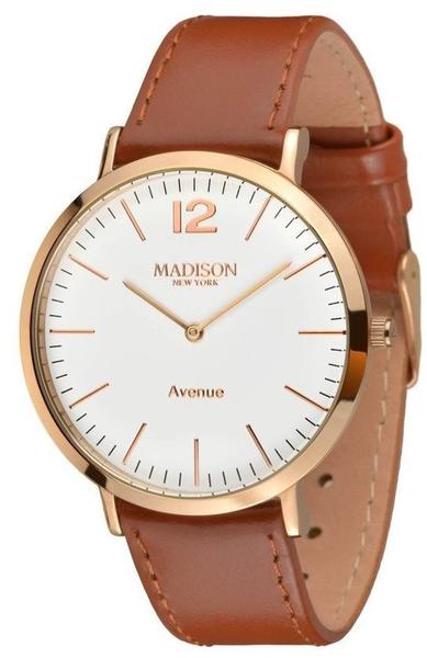 MADISON N.Y Damen Uhr Armbanduhr Avenue Leder L4741E4