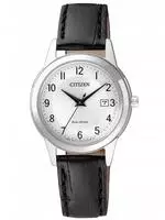 Citizen Solaruhr Armbanduhr, Damenuhr, Datum, Lederarmband
