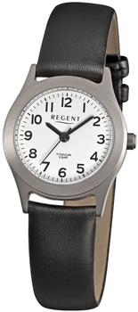 REGENT Damen-armbanduhr - Titan Damenuhren - Quarz Leder schwarz Urf871