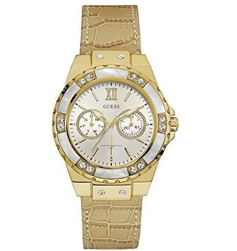 Guess Damen Analog Quarz Uhr mit Edelstahl Armband W0775L2