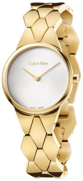 Calvin Klein Damen Analog Quarz Uhr mit Edelstahl Armband K6E23546