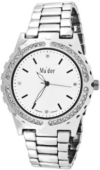 Mador Damen-Armbanduhr Analog Quarz in Silber/Weiß