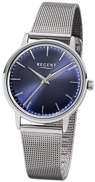 Regent Quarzuhr UR2252485 Regent Damen-Armbanduhr silber Analog, (Analoguhr), Damen Armbanduhr rund, Edelstahlarmband silber