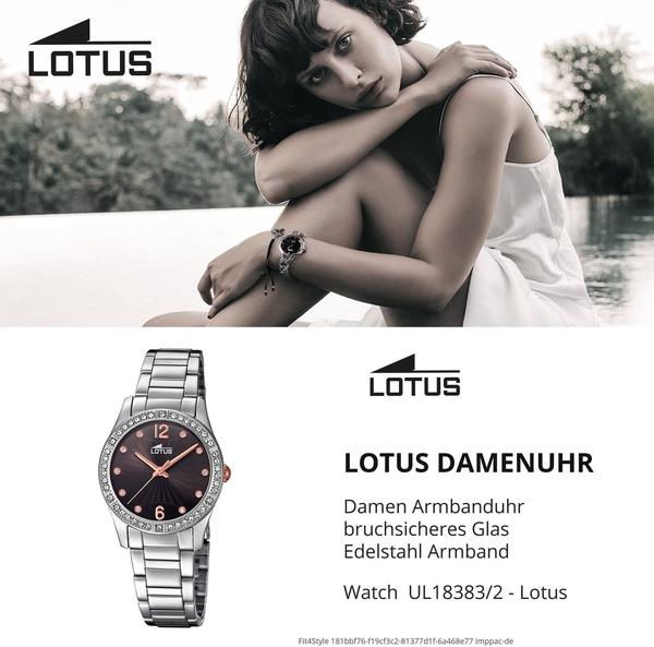  Lotus Damen Analoger Quarz Uhr mit Edelstahl Armband 18383/2
