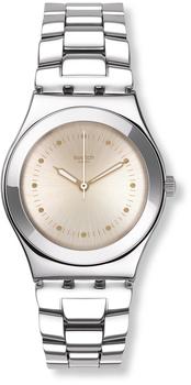 Swatch Damen Digital Quarz Uhr mit Edelstahl Armband YLS197G