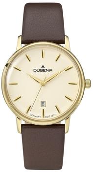 Dugena Damen Quarz-Armbanduhr, Gehärtetes Mineralglas, Lederarmband, Festa Femme, Braun/Gold, 4460789