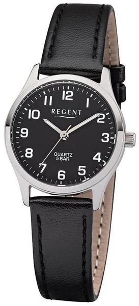 Regent Damen-Armbanduhr Elegant Analog Leder-Armband schwarz UR2113416