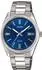 blau, Edelstahl, silberfarben: Casio Collection MTP-1302