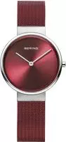 Bering 14531-303, Bering 14531-303 Damenarmbanduhr Rot female, Geh&auml;use aus Edelstahl