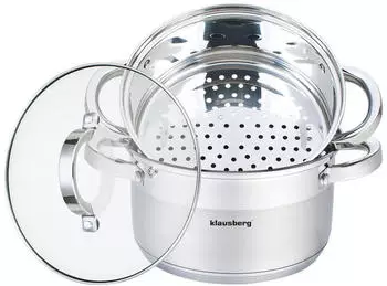Klausberg KB-7135 Dampfgarer-Set 3-teilig, 18cm, Edelstahl (KB-7135)
