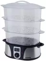 H.Koenig Dampfgarer VAP12, 1000 Watt, 12 Liter, 3 Dampfgarebenen, mit Timer, silber