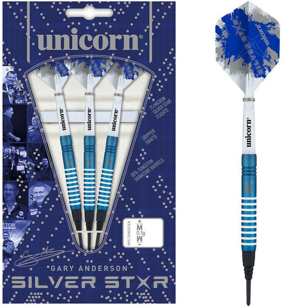 Unicorn Silver Star Blue Gary Anderson Soft Darts 19 g