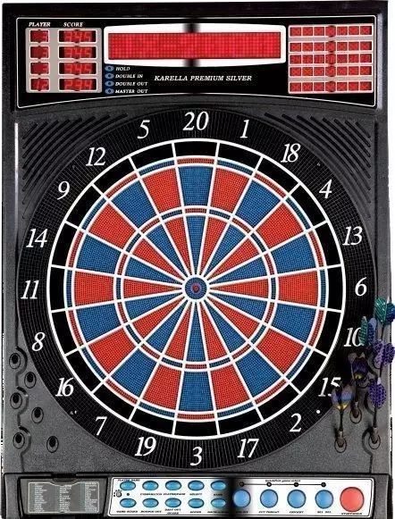 Softdarts Automat 29 Spiele Karella CB-25 Dartautomat Turnierausführung – Mit 29 Spielen, 6 Darts, Für 1-8 Spieler Elektronische Dartscheibe