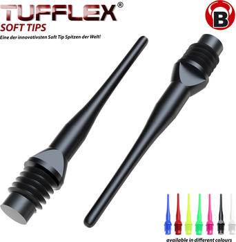 Bull's Darts Tufflex Soft Tips 6mm(2BA) black 100x