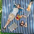Relaxdays Picnic blanket 200 x 200 cm blue/white