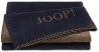 Joop! Wohndecke Uni Doubleface, Dunkelblau, Dunkelbraun, Textil, 150x200 cm, Made in