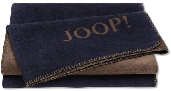 Joop! UNI DOUBLEFACE Decke - marine-karamell - 150x200 cm
