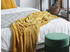 Beliani Decke Gelb Polyester 150 x 200 cm für Schlafzimmer für Wohnzimmer
