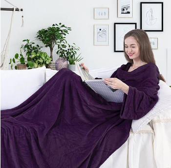 DecoKing Ärmeldecke Lazy - Microfaser TV Blanket Purple 170x200 cm