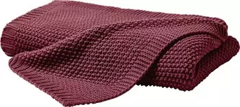 H.G. Hahn-Haustextilien Primera Strickdecke Kuscheldecke Perlmuster 130x170 cm marsala