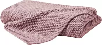 H.G. Hahn-Haustextilien Primera Strickdecke Kuscheldecke Perlmuster 130x170 cm mauve rose
