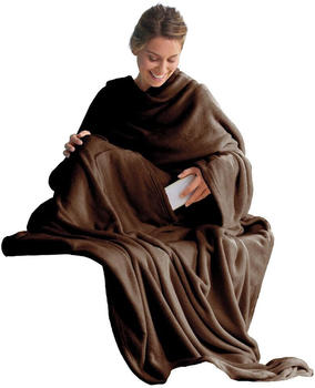 CelinaTex TV Decke XL Ärmeldecke 170x200 dunkelbraun Polyester