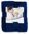 DS Produkte Lumaland TV Kuscheldecke mit Ärmeln 170x200 + 50 cm Fußtasche blau