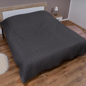 INDA-Exclusiv Uni Tagesdecke Sofaüberwurf Bettüberwurf 220x240 Wattiert