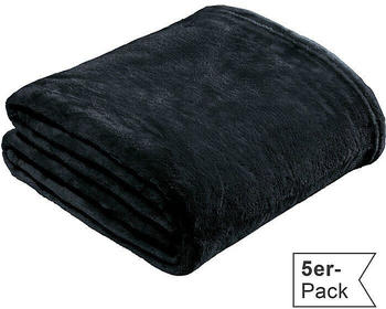 REDBEST Fleece Wohndecke Amarillo im 5er-Pack schwarz 130x180 cm