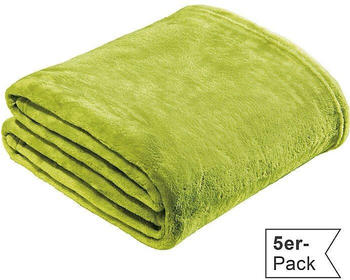 REDBEST Fleece Wohndecke Amarillo im 5er-Pack gruen 150x200 cm