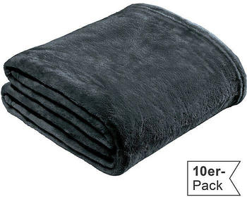 REDBEST Fleece Wohndecke Amarillo im 10er-Pack grau 150x200 cm
