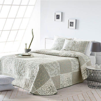 Erwin Müller Jacquard Tagesdecke braun-beige 220x250 cm