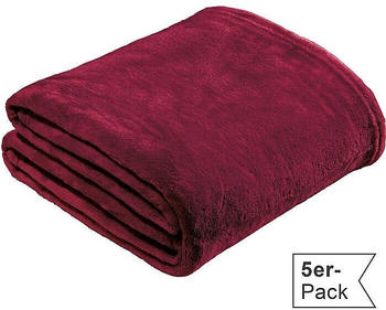 REDBEST Fleece Wohndecke Amarillo im 5er-Pack violett 150x200 cm